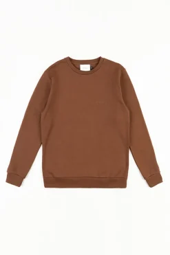 Outlet Rotholz Logo Sweatshirt Bio Baumwolle - Braun