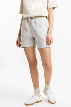 Sale Rotholz Logo Sweatshorts Aus Bio-Baumwolle Grau