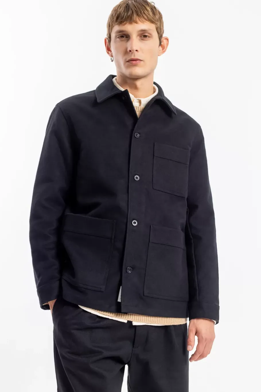 Sale Rotholz Moleskin Jacke Bio Baumwolle - Schwarz