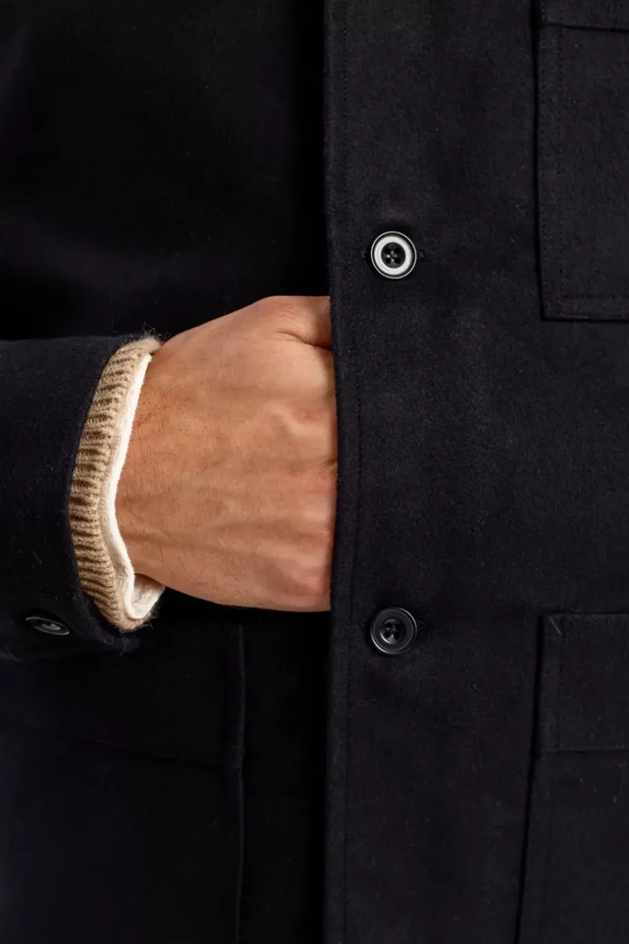 Sale Rotholz Moleskin Jacke Bio Baumwolle - Schwarz