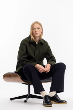 Outlet Rotholz Moleskin Jacke Bio Baumwolle - Oliv