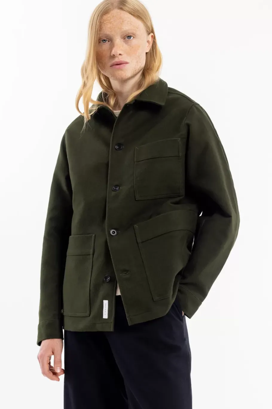 Outlet Rotholz Moleskin Jacke Bio Baumwolle - Oliv