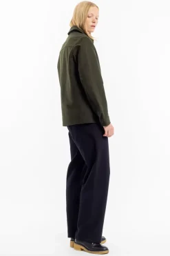Outlet Rotholz Moleskin Jacke Bio Baumwolle - Oliv