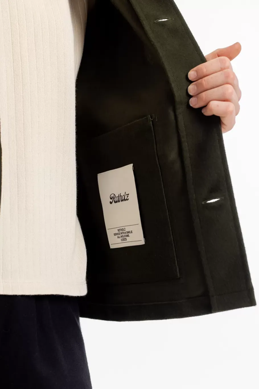 Outlet Rotholz Moleskin Jacke Bio Baumwolle - Oliv