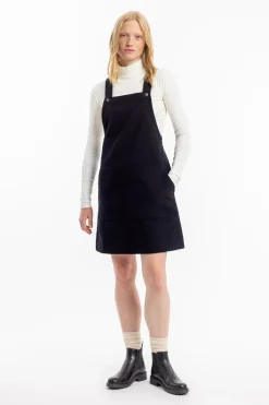 New Rotholz Moleskin Latzkleid Bio Baumwolle - Schwarz