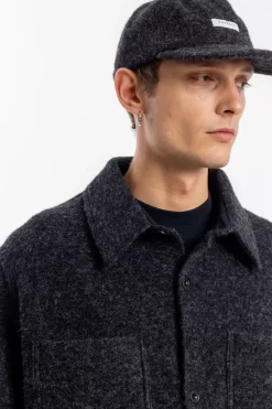 Clearance Rotholz Overshirt Bio Wollmischung - Anthrazit