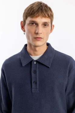Rotholz Polo Jersey Bio Baumwolle - Dunkelblau