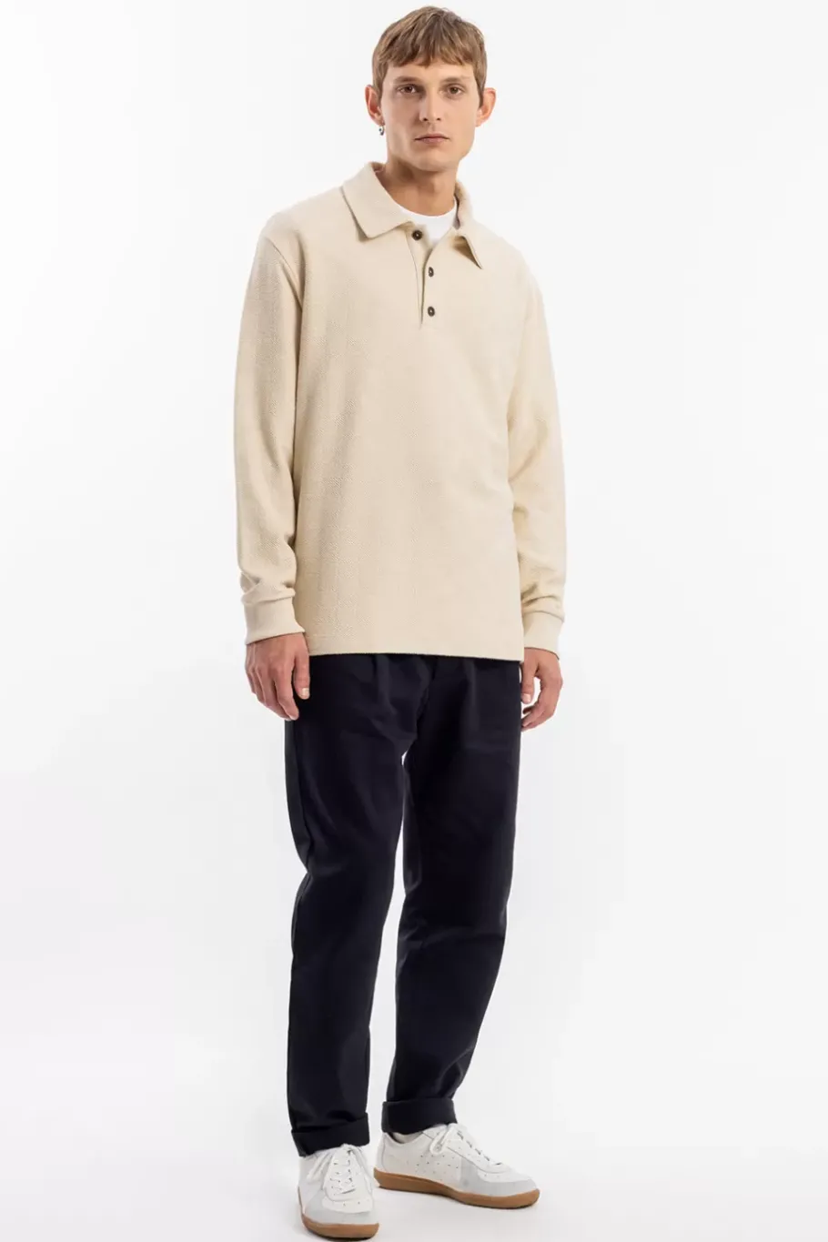Best Rotholz Polo Jersey Bio Baumwolle - Creme