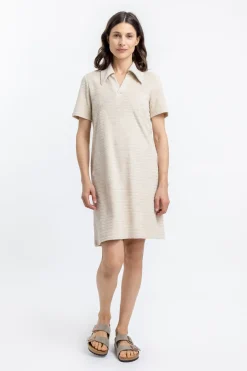 Outlet Rotholz Polo Kleid Aus Bio Frottee Creme