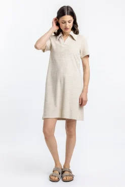 Outlet Rotholz Polo Kleid Aus Bio Frottee Creme