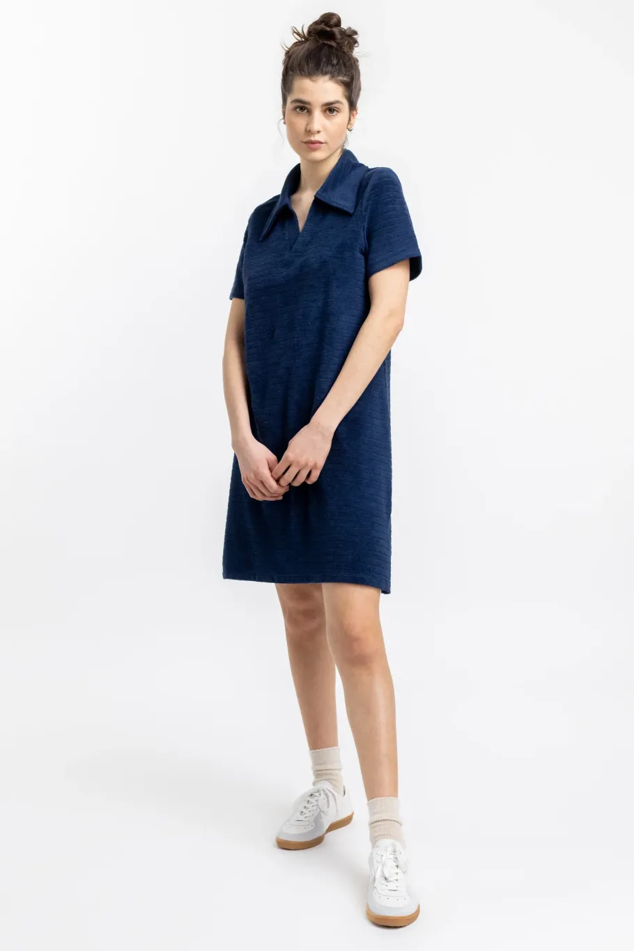 Rotholz Polo Kleid Aus Bio Frottee Blau