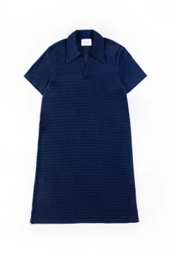 Rotholz Polo Kleid Aus Bio Frottee Blau