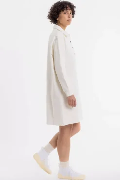 New Rotholz Polo Kleid Aus Bio-Baumwolle Weis