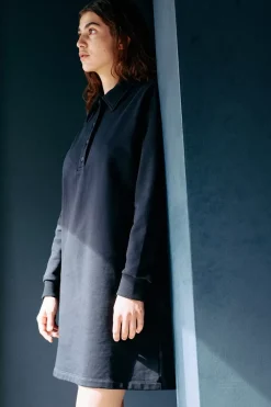 Hot Rotholz Polo Kleid Aus Bio-Baumwolle Schwarz