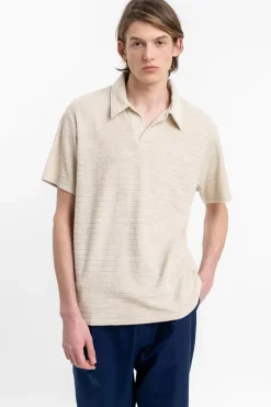 Hot Rotholz Polo Shirt Aus Bio Frottee Creme