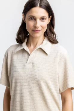 Best Rotholz Polo Shirt Aus Bio Frottee Creme