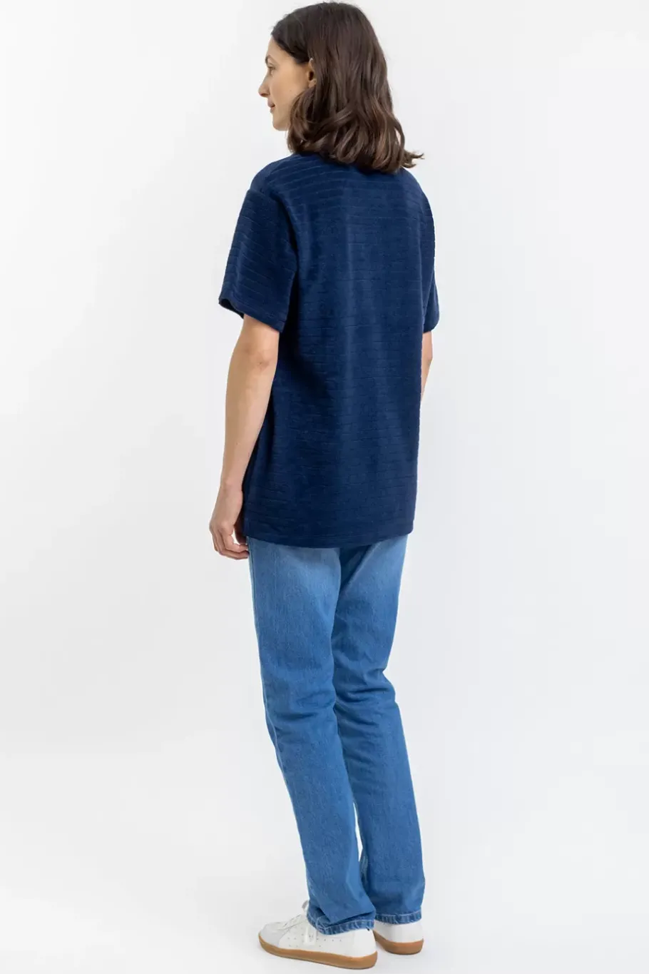 Hot Rotholz Polo Shirt Aus Bio Frottee Blau