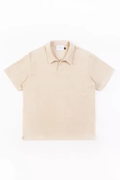 Online Rotholz Polo Shirt Aus Bio Frottee Creme