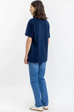 New Rotholz Polo Shirt Aus Bio Frottee Blau