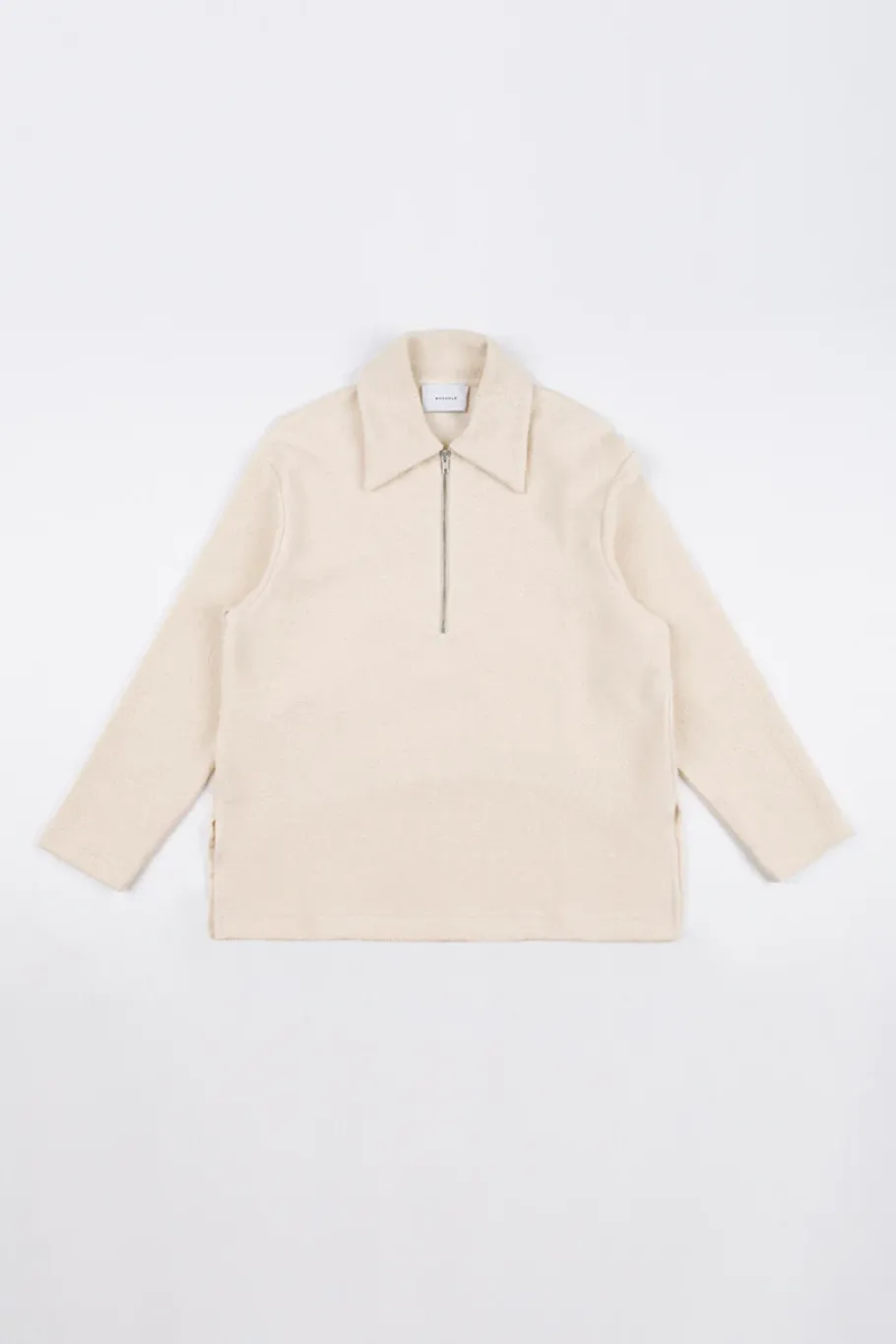 New Rotholz Polo Zip Sweatshirt Bio Baumwolle - Creme