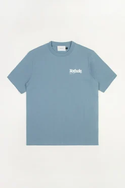 Outlet Rotholz Retro Logo T-Shirt Bio Baumwolle - Hellblau