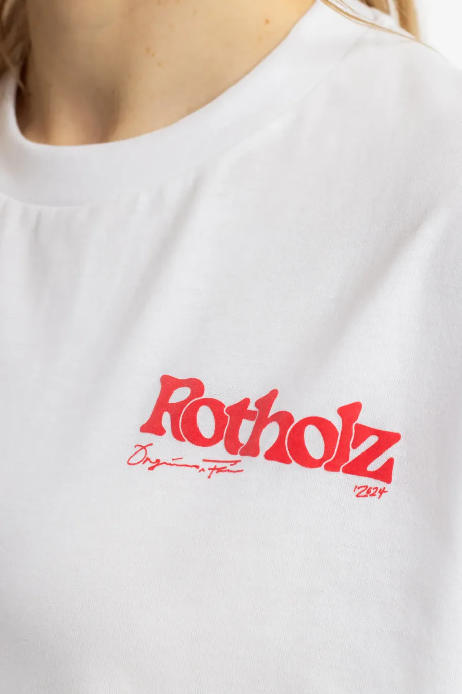 New Rotholz Retro Logo T-Shirt Bio Baumwolle - Weis