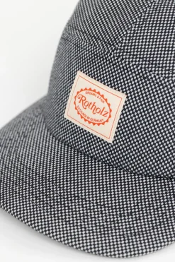 Outlet Rotholz Retro 5-Panel Cap Schwarz Kariert