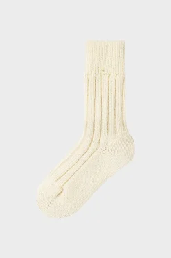 Clearance Rotholz Schwere Socken Schurwolle - Weis