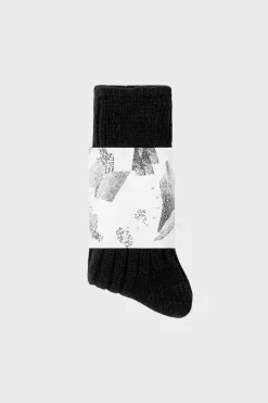 Online Rotholz Schwere Socken Schurwolle - Schwarz