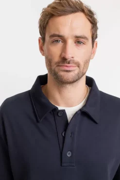Outlet Rotholz Schweres Polo Sweatshirt Aus Bio-Baumwolle Schwarz