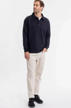 Outlet Rotholz Schweres Polo Sweatshirt Aus Bio-Baumwolle Schwarz