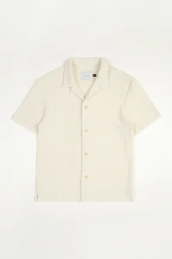 Best Rotholz Strick Bowling Shirt Bio Baumwolle - Creme