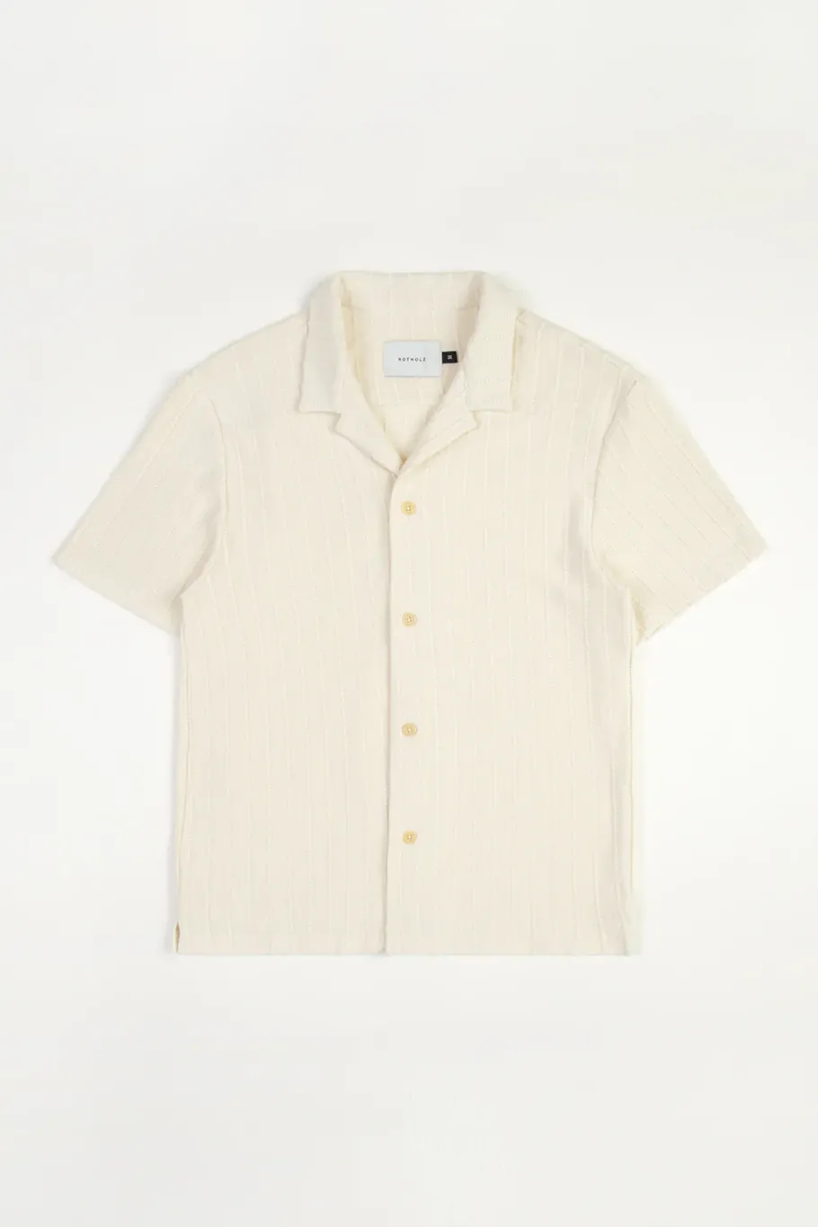 Best Rotholz Strick Bowling Shirt Bio Baumwolle - Creme