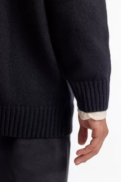 Discount Rotholz Strick Cardigan Wollmischung - Schwarz