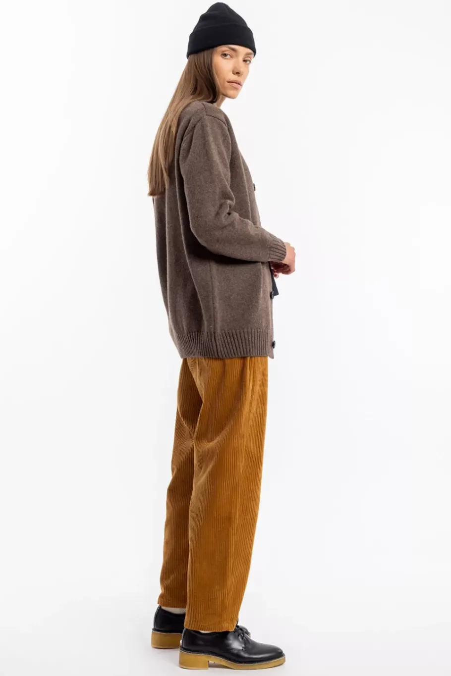 Online Rotholz Strick Cardigan Wollmischung - Braun