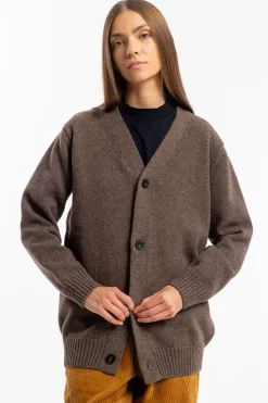 Online Rotholz Strick Cardigan Wollmischung - Braun