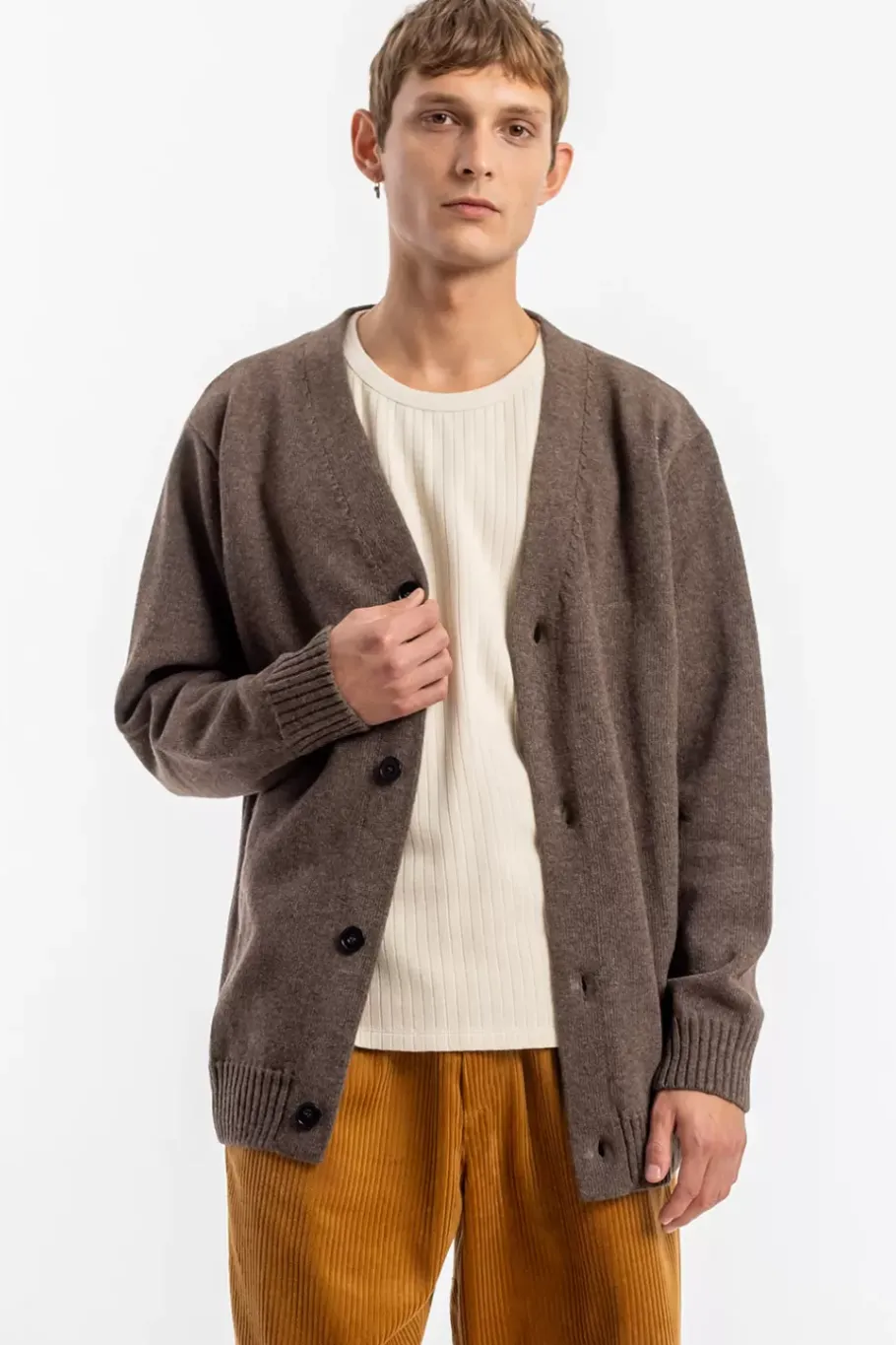 Best Rotholz Strick Cardigan Wollmischung - Braun