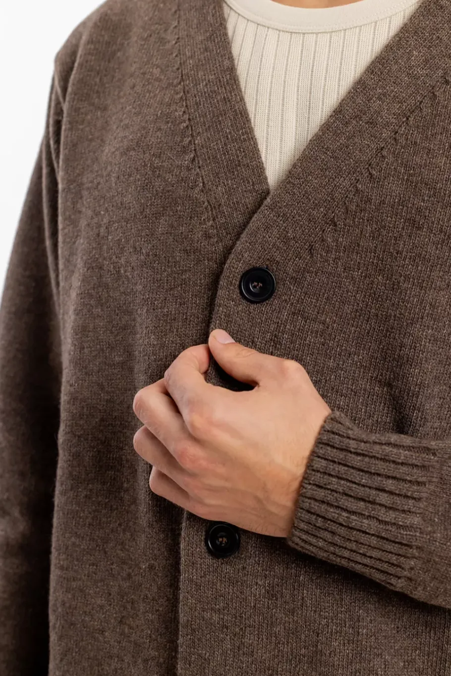 Best Rotholz Strick Cardigan Wollmischung - Braun