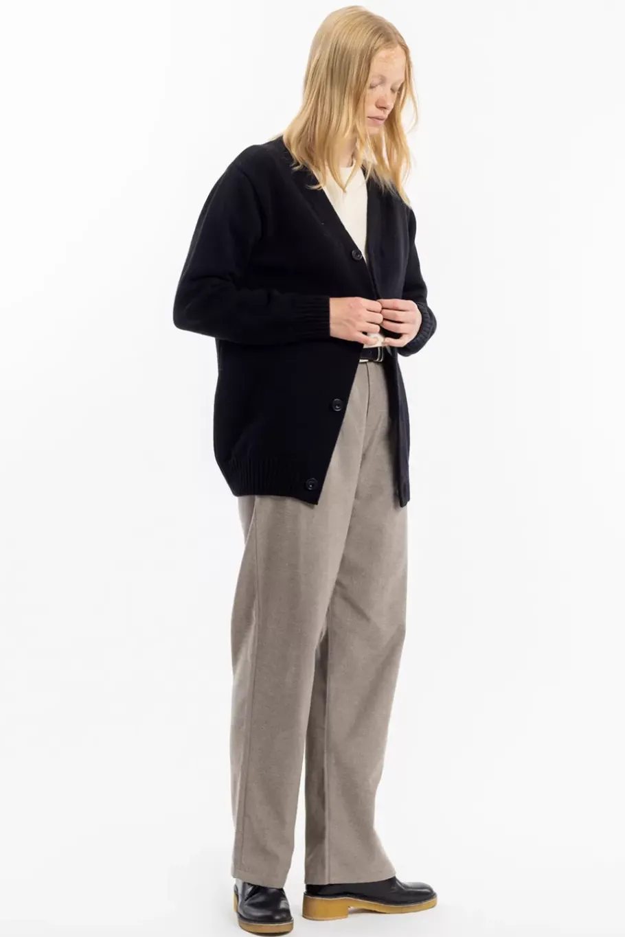 Outlet Rotholz Strick Cardigan Wollmischung - Schwarz