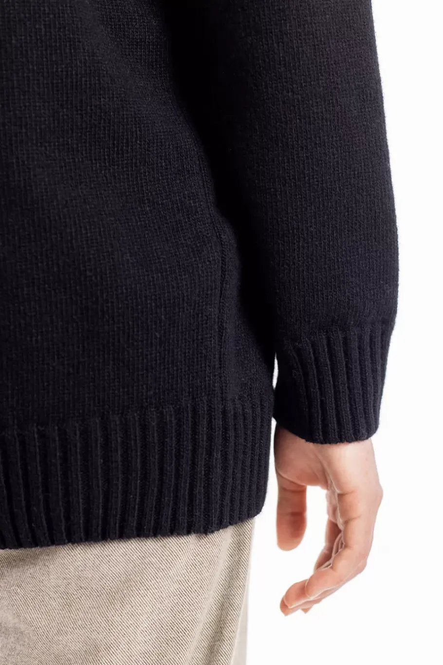 Outlet Rotholz Strick Cardigan Wollmischung - Schwarz