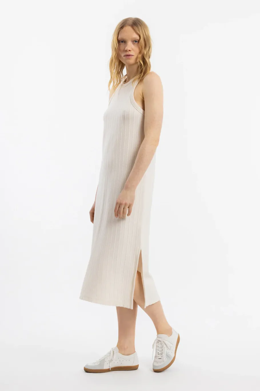 Sale Rotholz Strick Kleid Bio Baumwolle - Creme