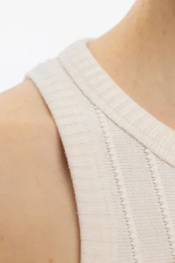 Sale Rotholz Strick Kleid Bio Baumwolle - Creme