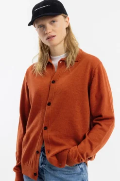 Discount Rotholz Strick Shirt Merinowolle - Rot
