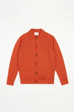 Discount Rotholz Strick Shirt Merinowolle - Rot