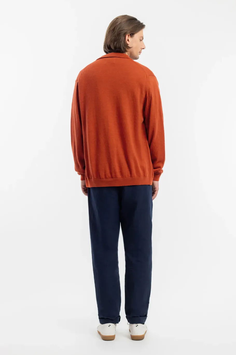Hot Rotholz Strick Shirt Merinowolle - Rot