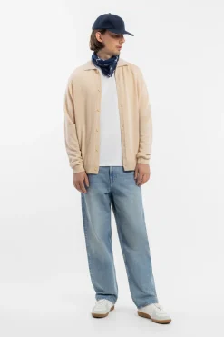 Online Rotholz Strick Shirt Merinowolle - Sand