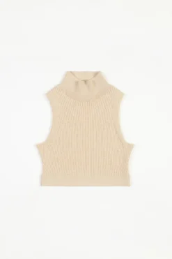 Best Rotholz Strick Singlet Merinowolle - Sand