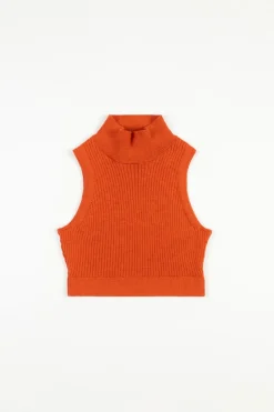 Discount Rotholz Strick Singlet Merinowolle - Rot