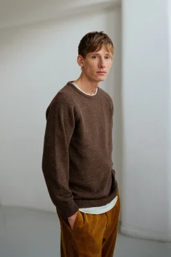 New Rotholz Strickpullover Wollmischung - Braun