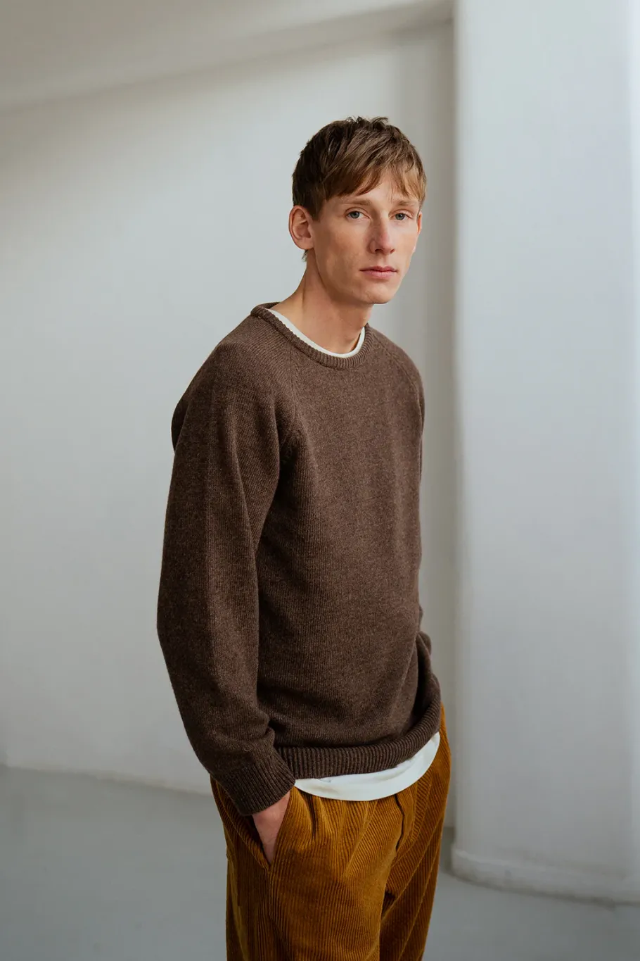 New Rotholz Strickpullover Wollmischung - Braun